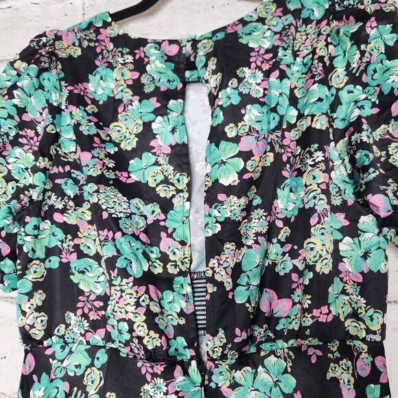 ASOS Design Womens Multicolor Puff Sleeves Floral Print Midi Tea Dress Size 10 - Picture 12 of 16